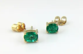 18K YELLOW GOLD EMERALD EARRINGS