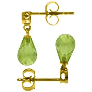 2.73 Carat 14K Solid Yellow Gold Breakthrough Peridot Diamond Earrings