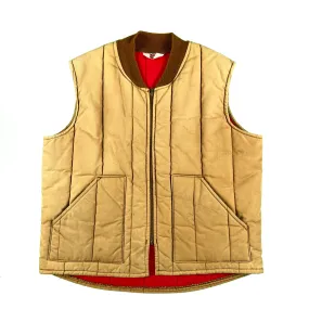 70s Key Quilt Lined Canvas Work Vest- XL