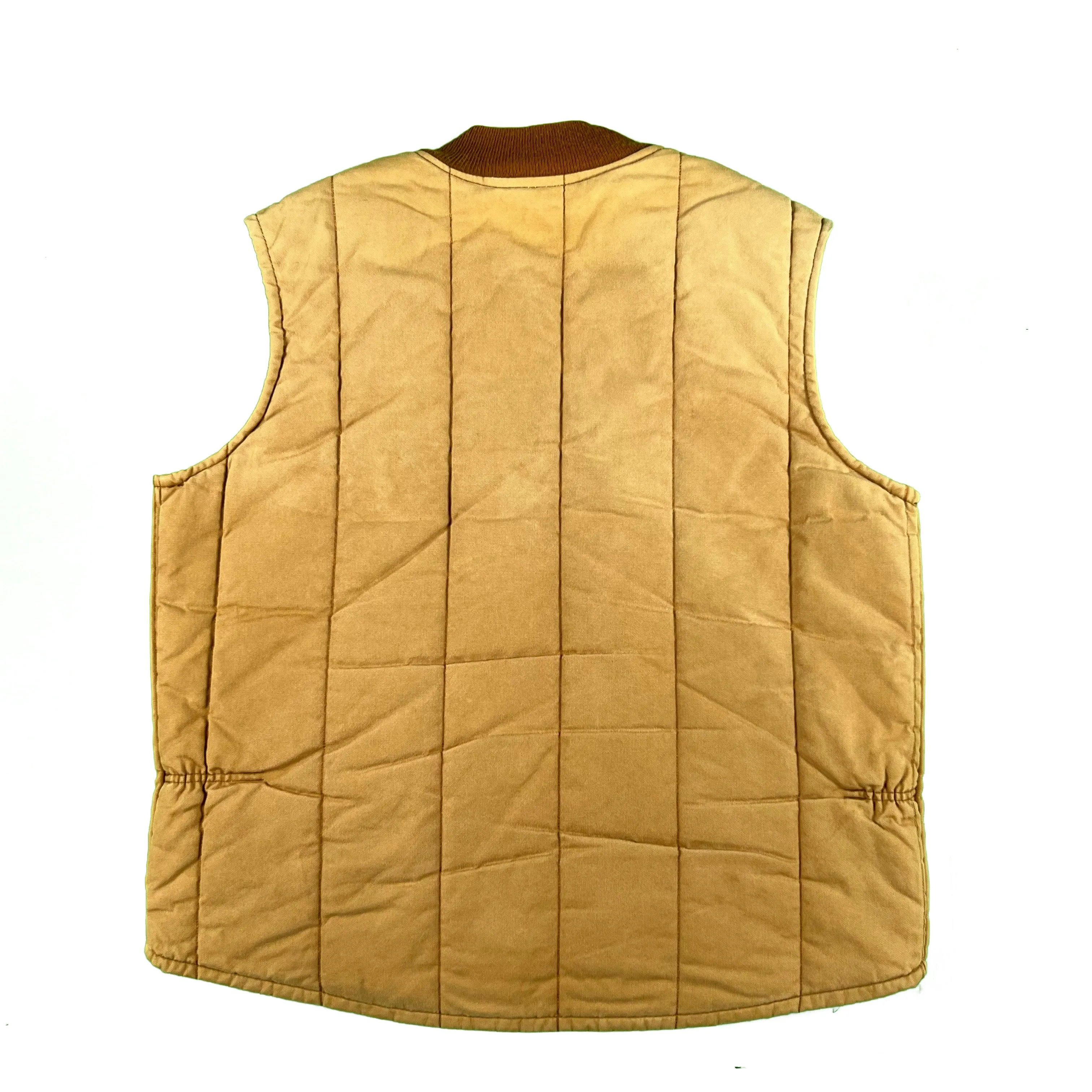 70s Key Quilt Lined Canvas Work Vest- XL