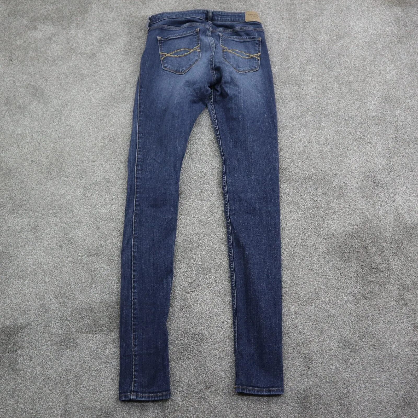 Abercrombie & Fitch Women Super Skinny Jeans Denim Stretch Mid Rise Blue Size 2