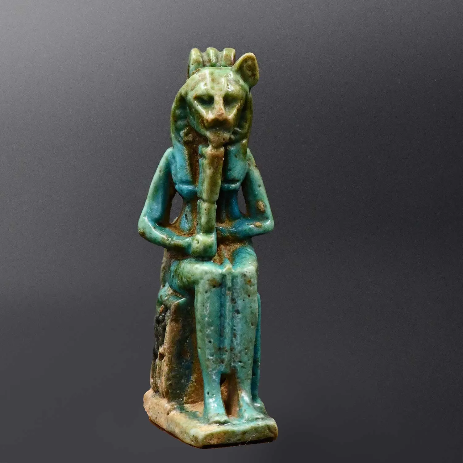 An Egyptian Faience Amulet of Sekhmet, Ptolemaic Period, ca. 300 - 30 BCE