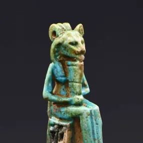 An Egyptian Faience Amulet of Sekhmet, Ptolemaic Period, ca. 300 - 30 BCE