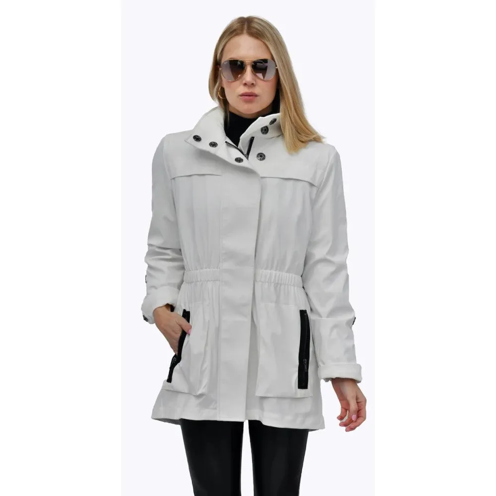 Anna Raincoat White