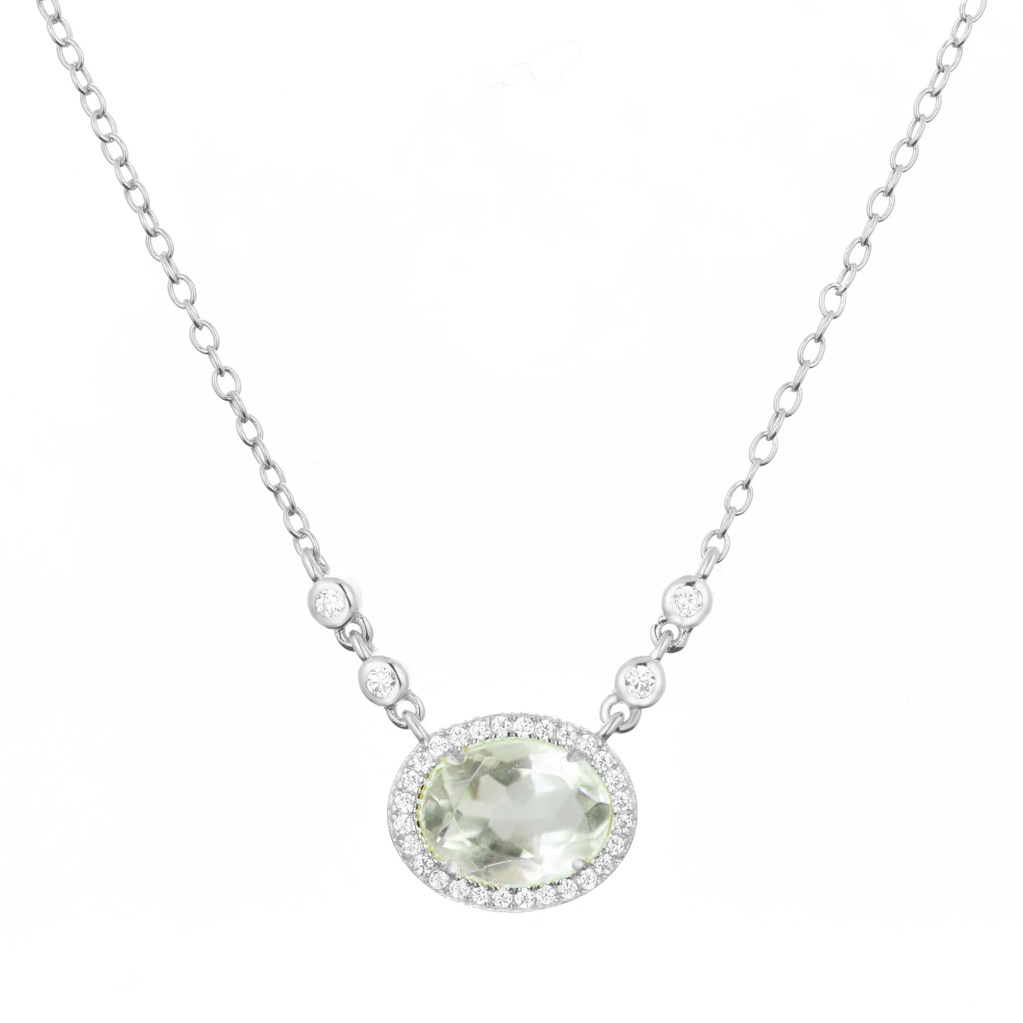 Aura Green Amethyst Gemstone Necklace