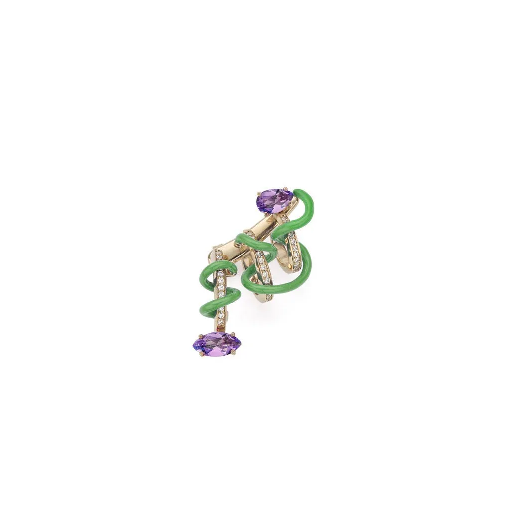 BABY CRAWLER VINE EAR CUFF ~ IN GREEN