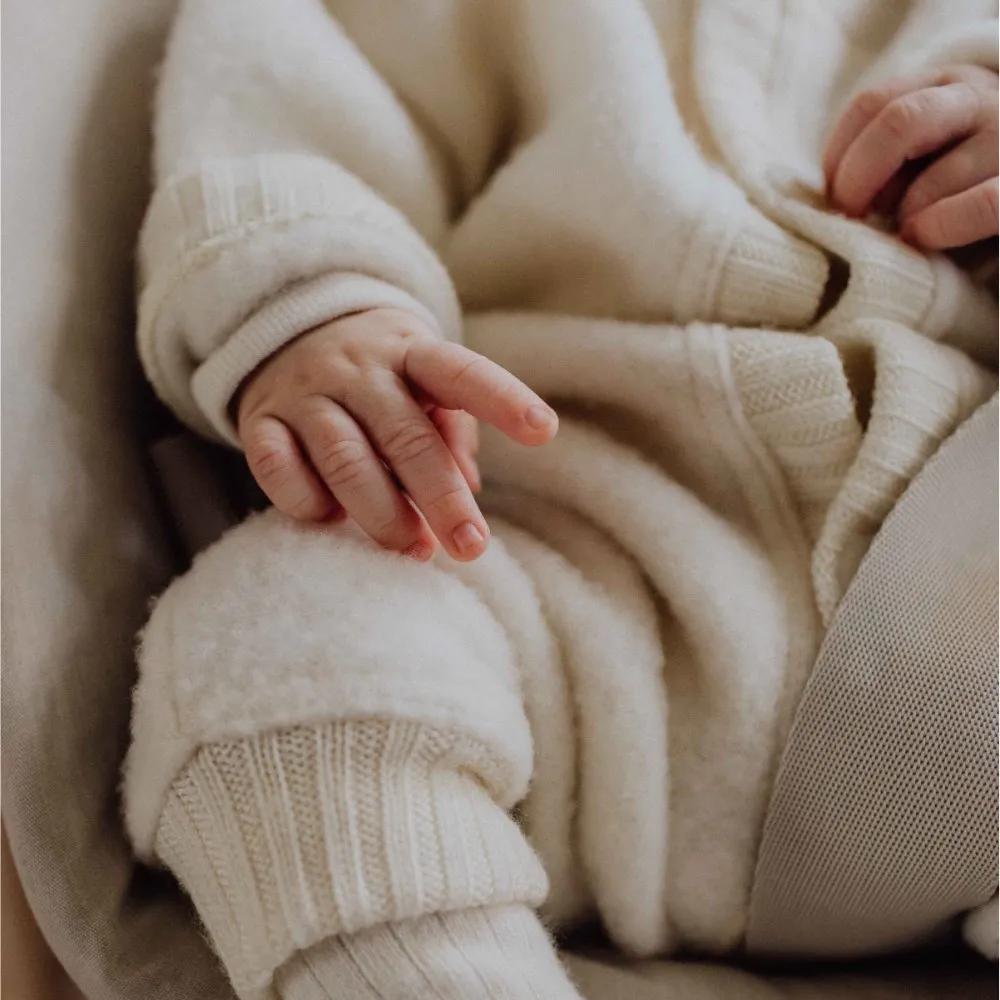 Baby suit - 100% Wool Fleece - Cream