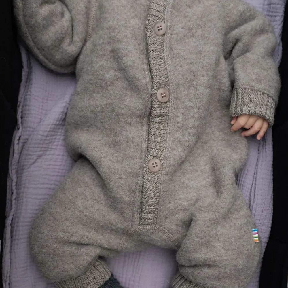 Baby suit - 100% Wool Fleece - Sesame