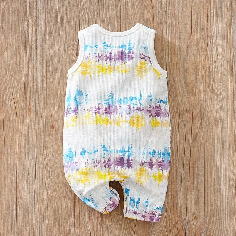 Baby's Sleeveless Summer Comfortable Colorful Design Onesie (4 Colors)