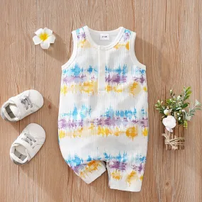 Baby's Sleeveless Summer Comfortable Colorful Design Onesie (4 Colors)