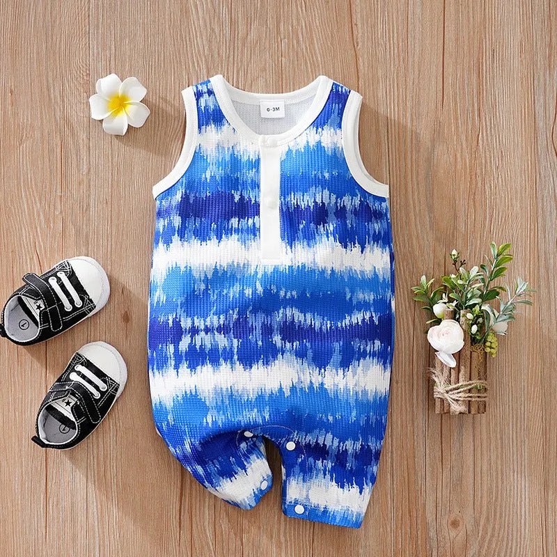 Baby's Sleeveless Summer Comfortable Colorful Design Onesie (4 Colors)