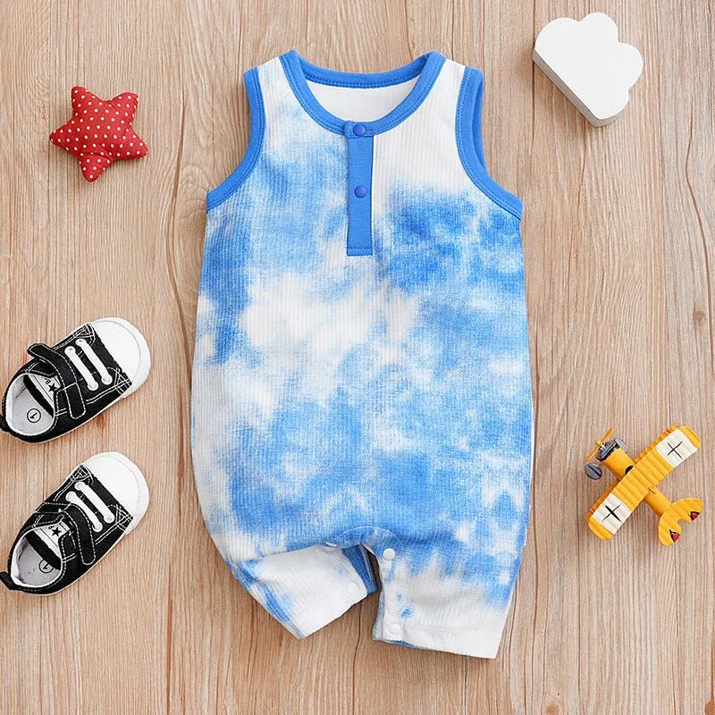 Baby's Sleeveless Summer Comfortable Colorful Design Onesie (4 Colors)