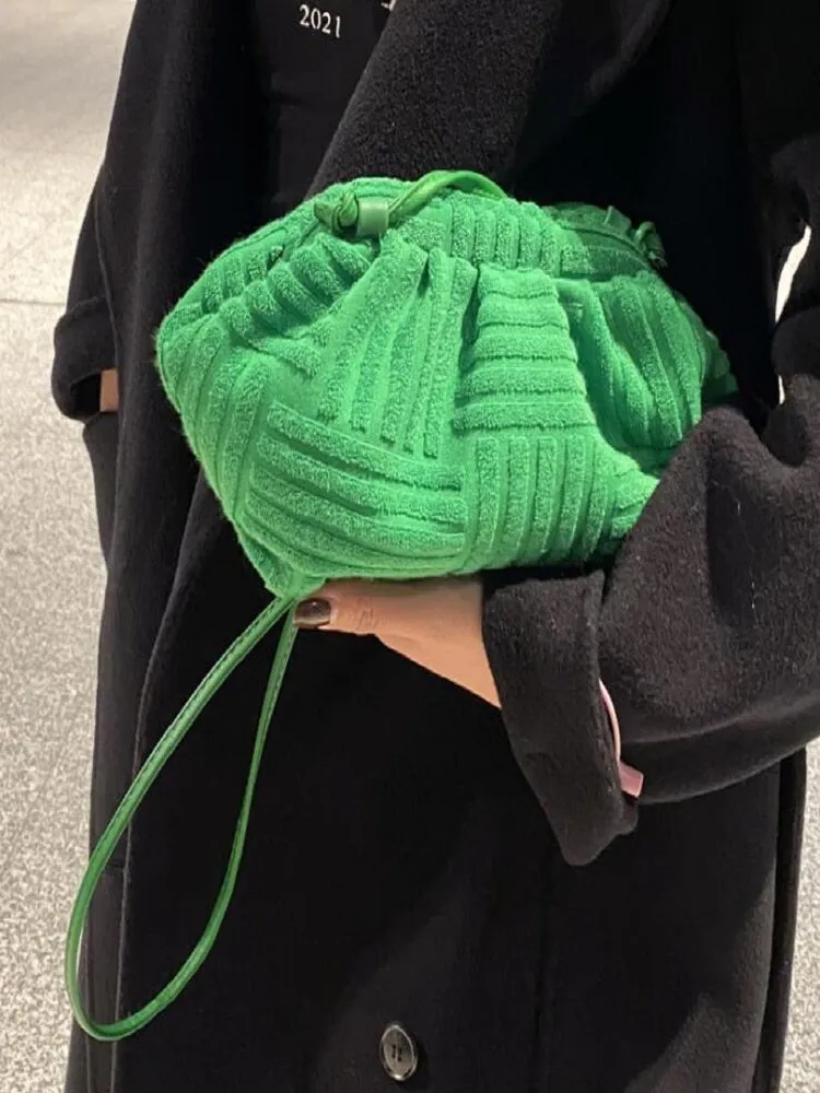 Beautiful Kelly Green Terrycloth Purse