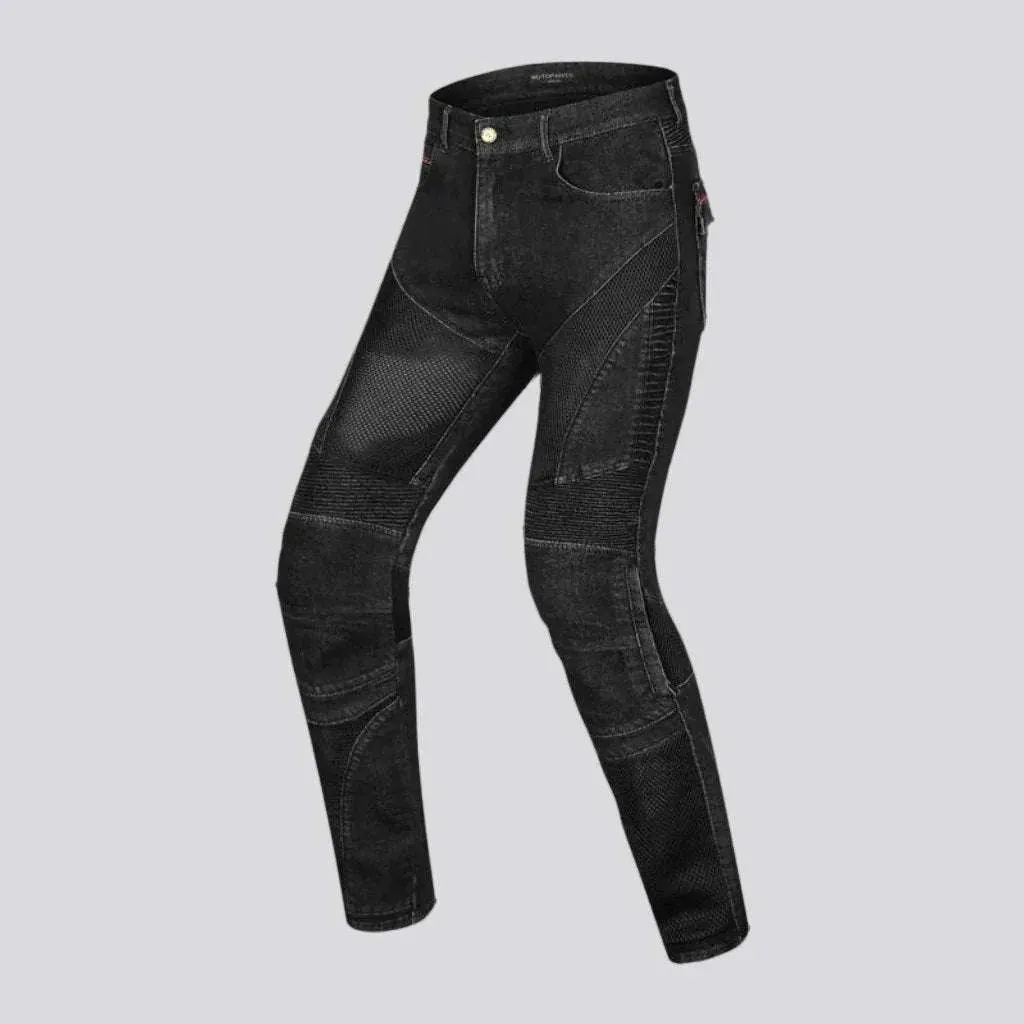 Biker men's stonewashed jeans