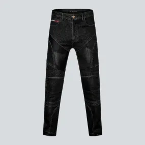 Biker men's stonewashed jeans