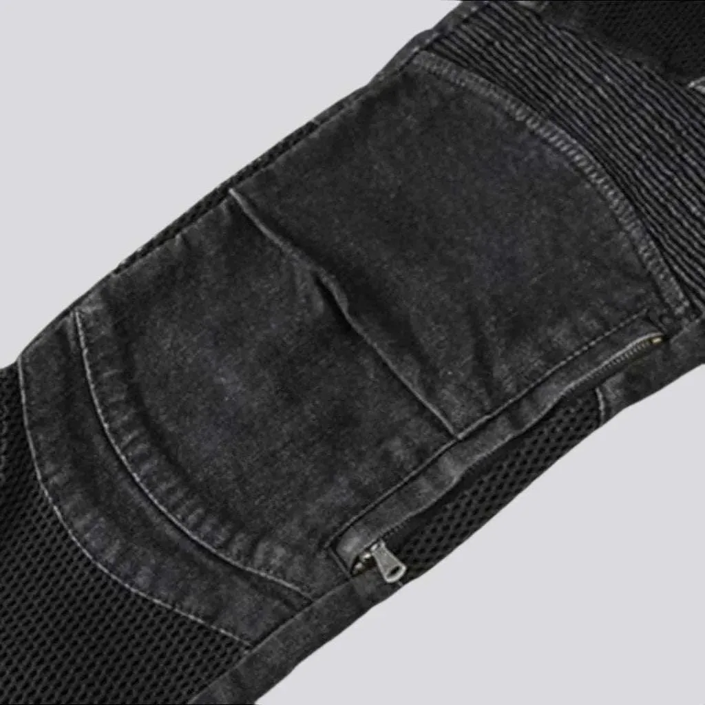 Biker men's stonewashed jeans