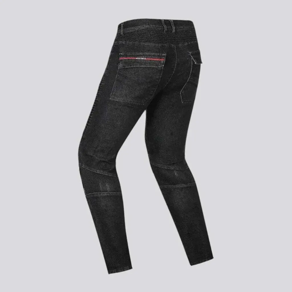 Biker men's stonewashed jeans