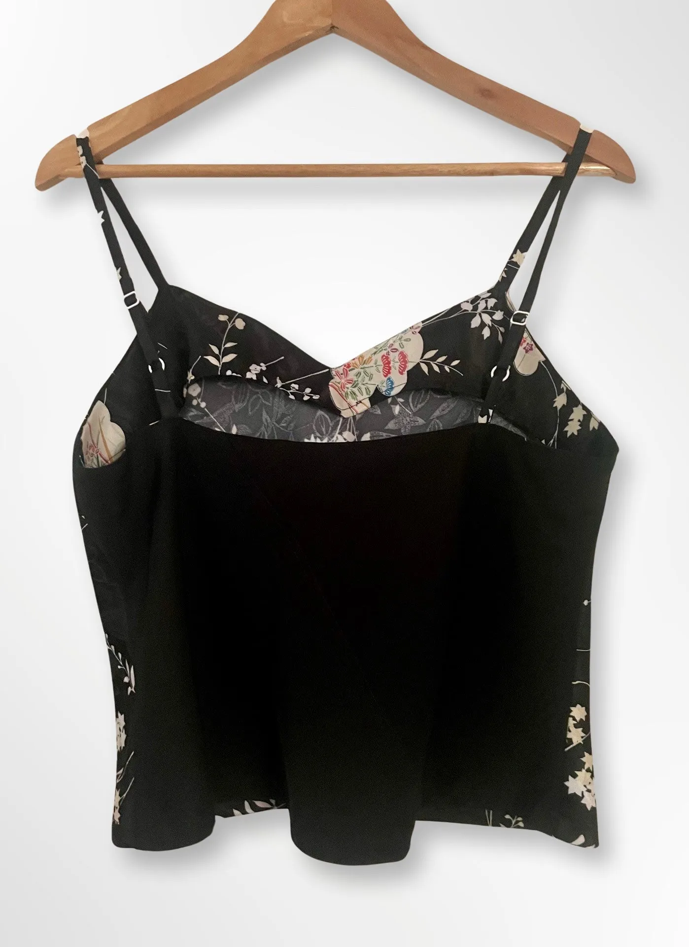 Black and White Floral Kimono Camisole