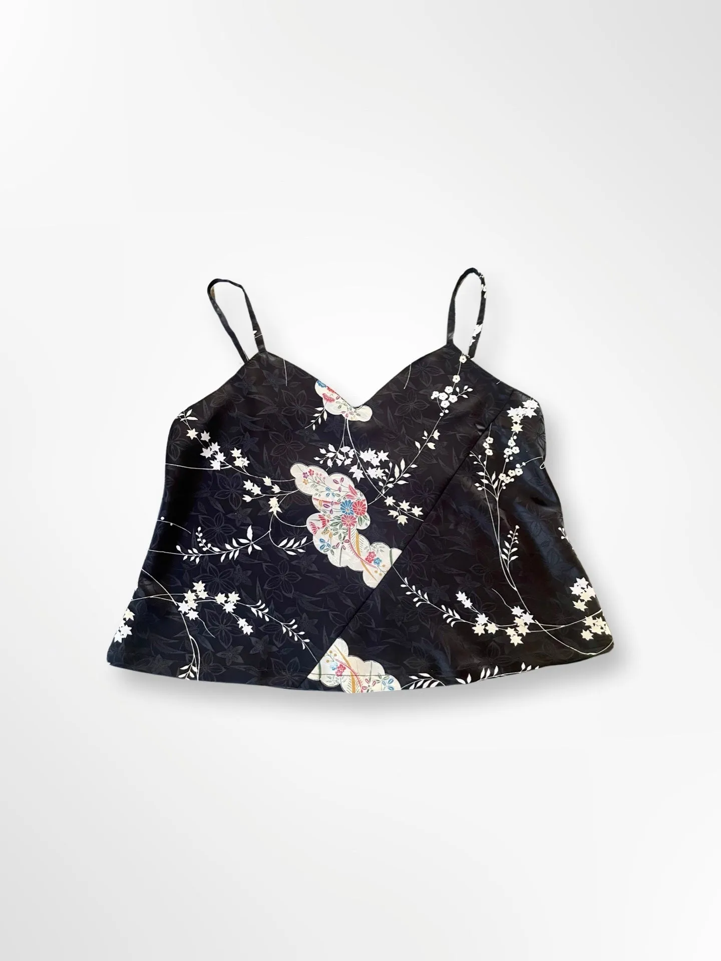 Black and White Floral Kimono Camisole