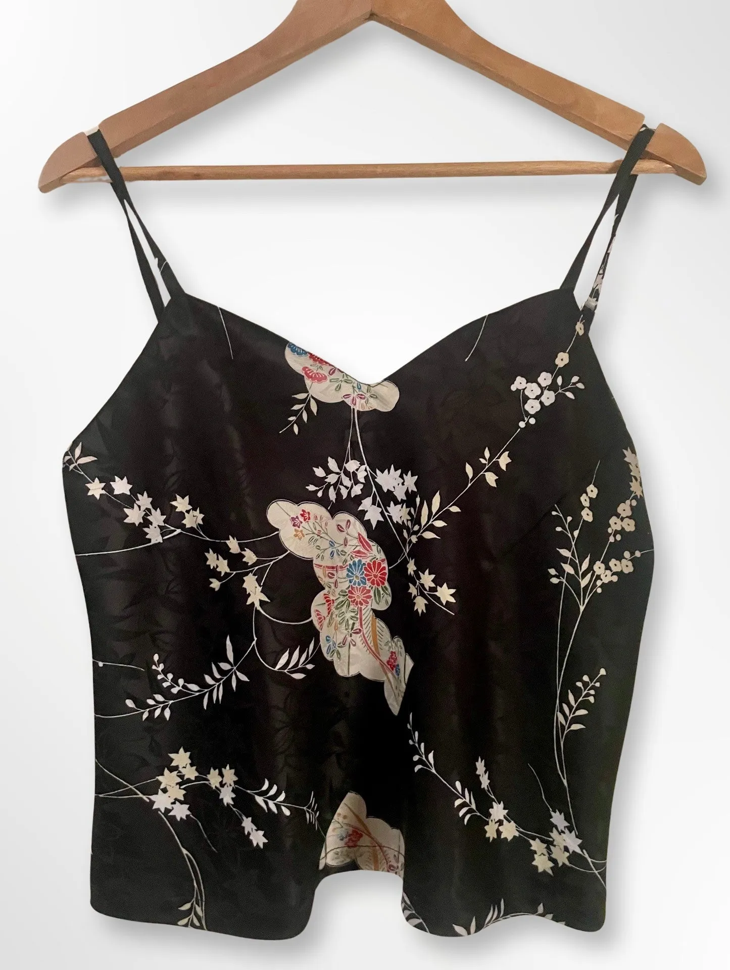 Black and White Floral Kimono Camisole