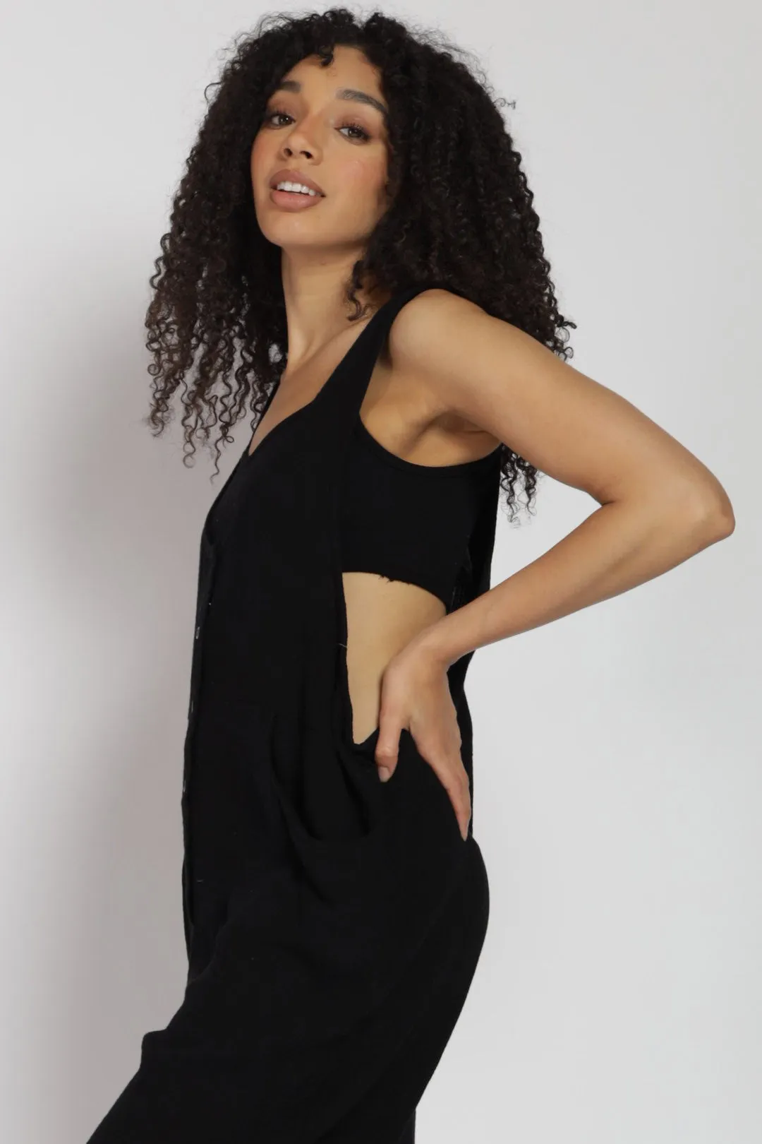 Black Gauze Jumpsuit