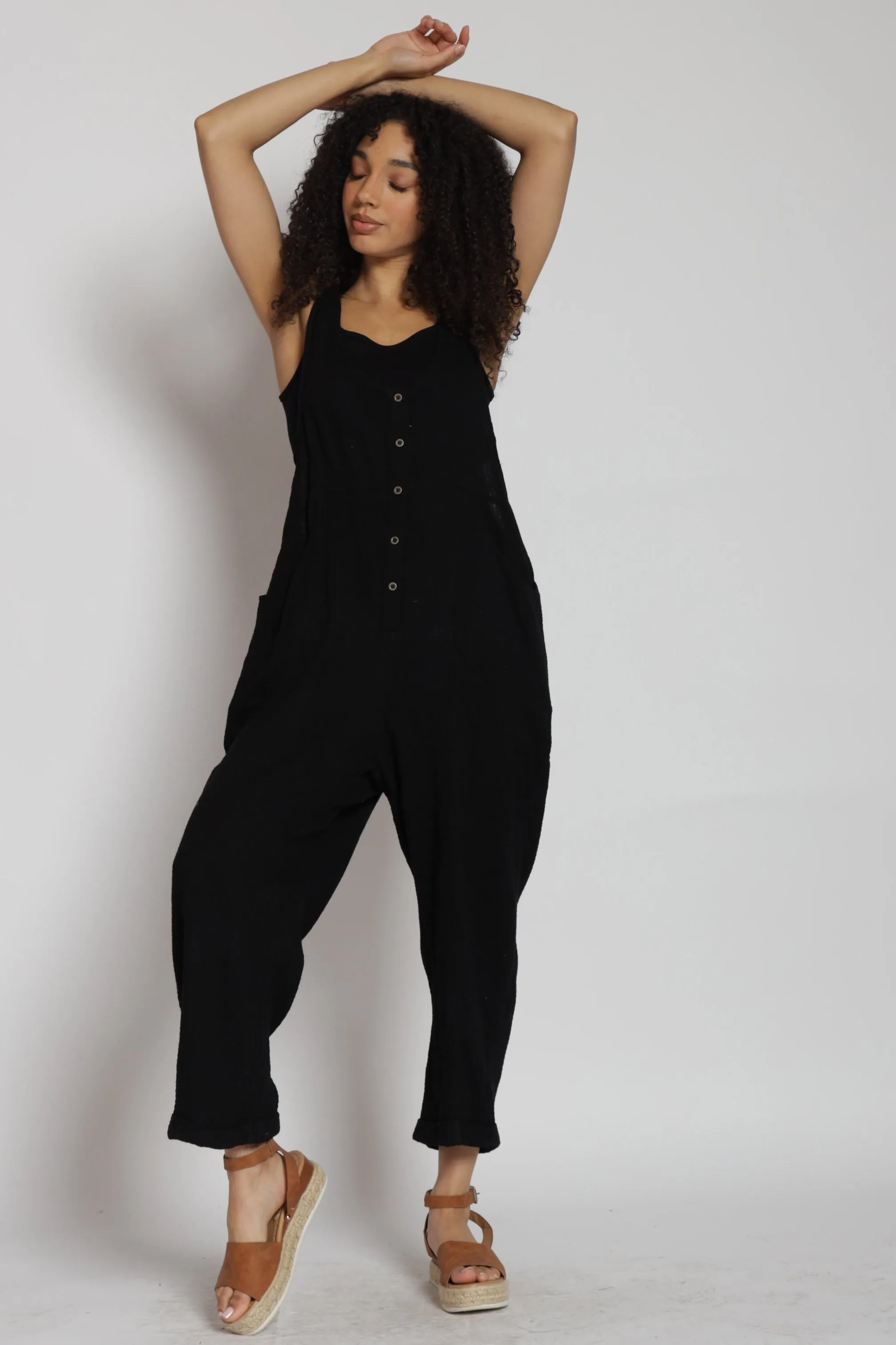 Black Gauze Jumpsuit