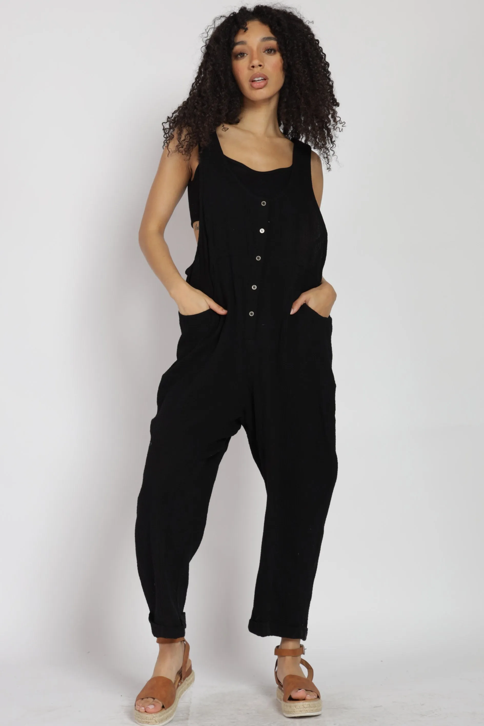 Black Gauze Jumpsuit