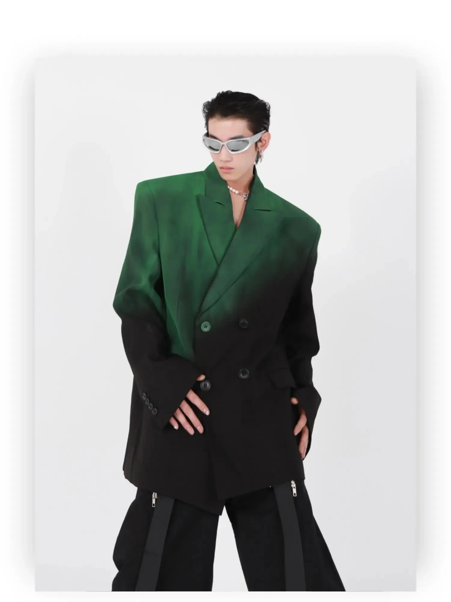 Black-green Gradient Jacket