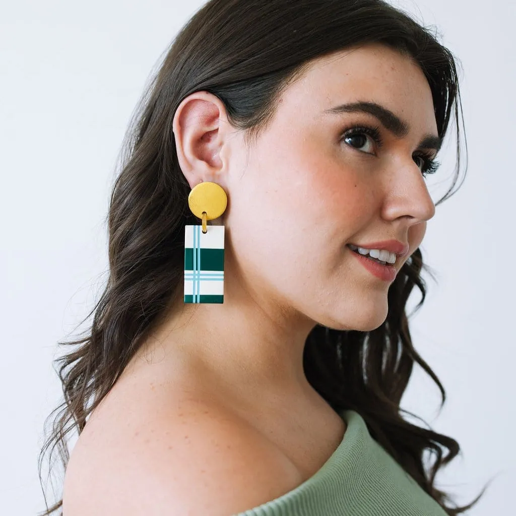 Bruce Spruce Plaid Cabana Earrings