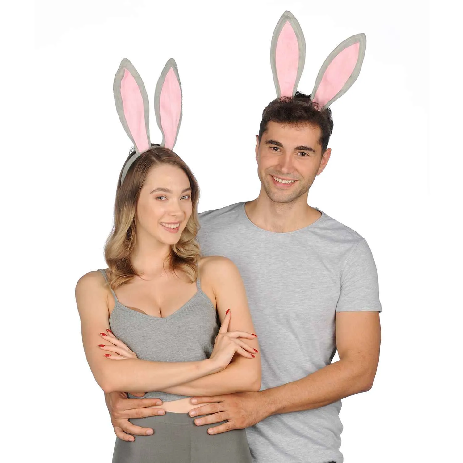 Bunny Ears Headband - Plush Easter Rabbit Ears (2pcs) - FUNCREDIBLE