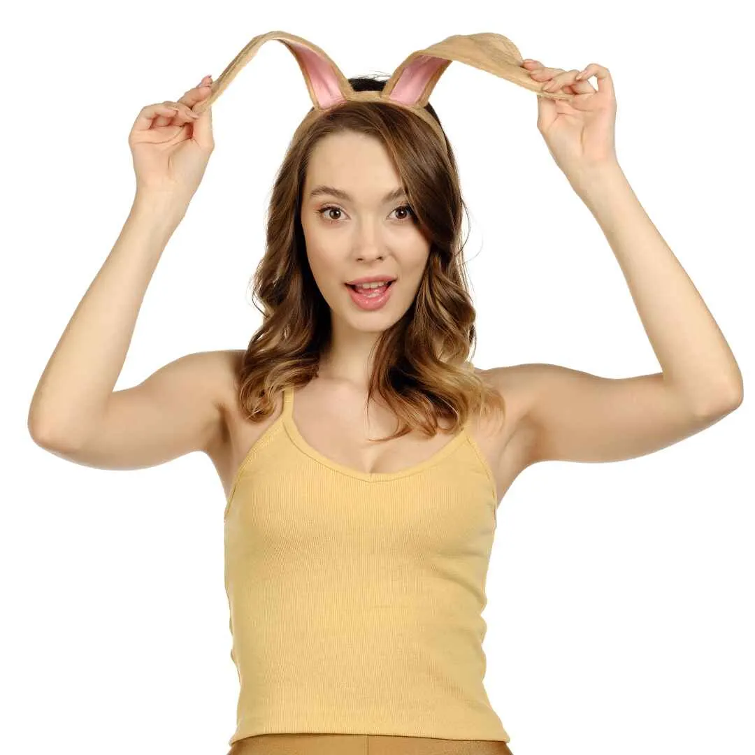 Bunny Ears Headband - Plush Easter Rabbit Ears- FUNCREDIBLE