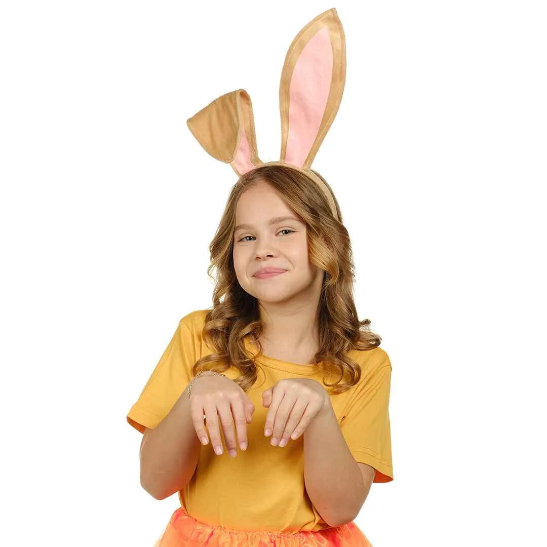 Bunny Ears Headband - Plush Easter Rabbit Ears- FUNCREDIBLE