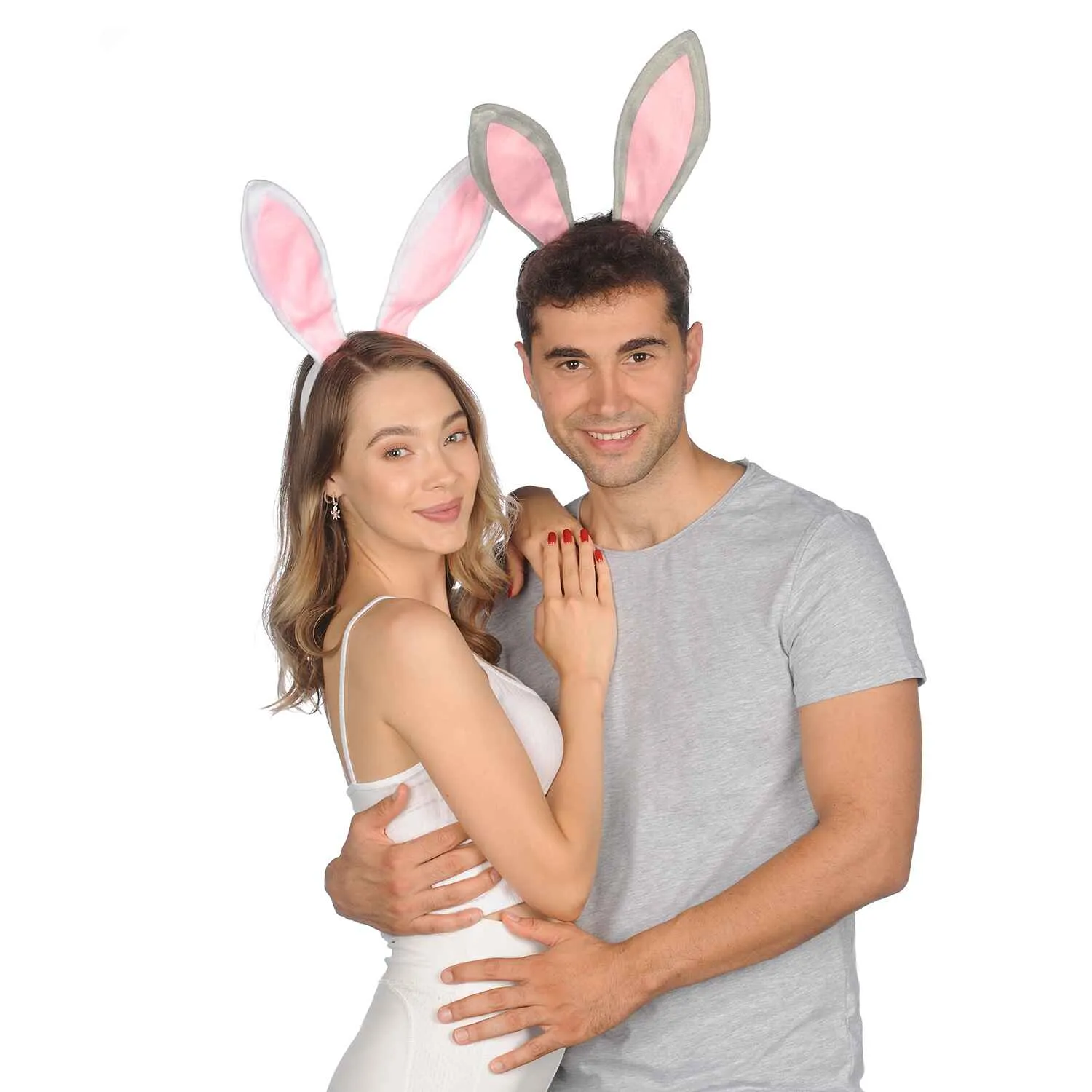 Bunny Ears Headband - Plush Easter Rabbit Ears - FUNCREDIBLE