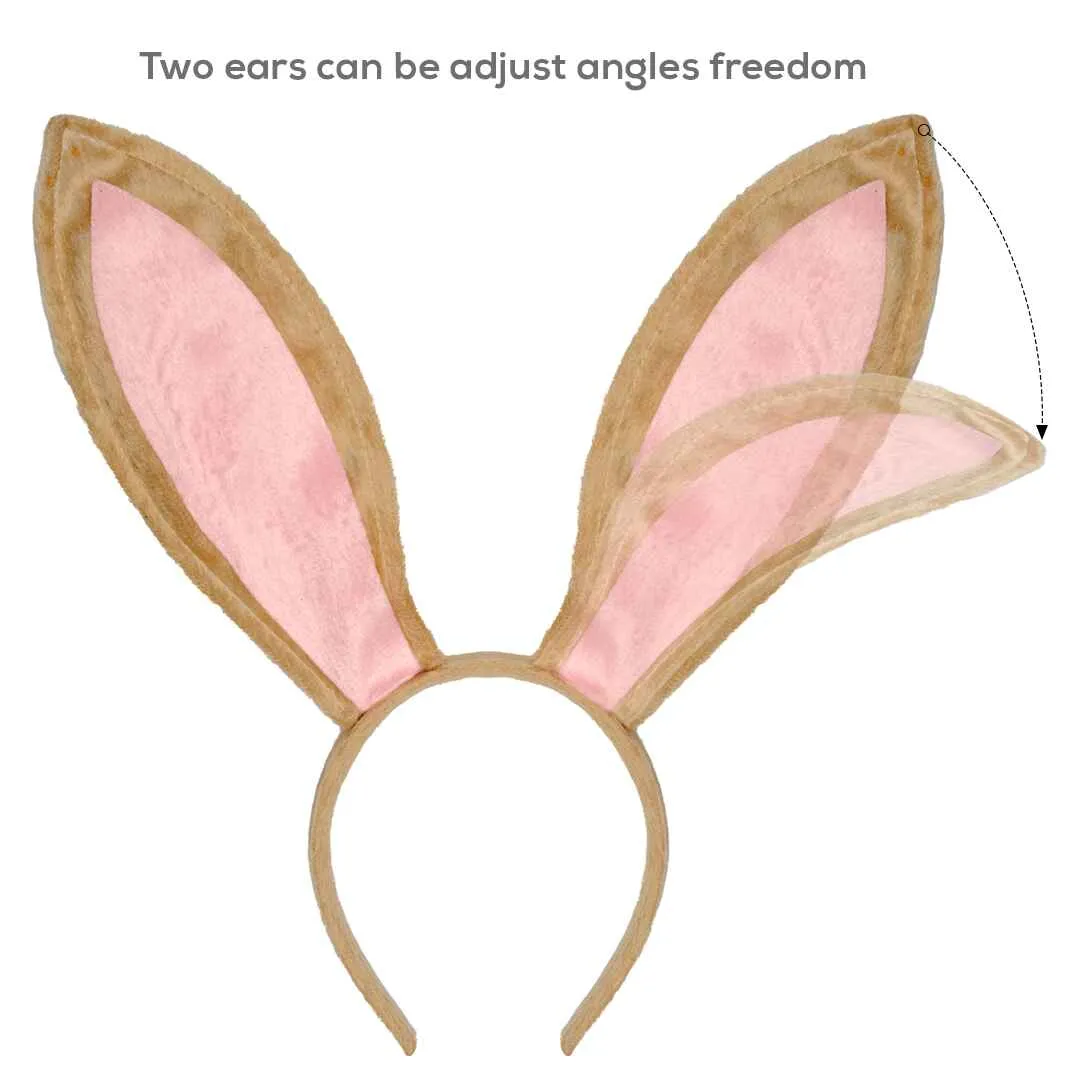 Bunny Ears Headband - Plush Easter Rabbit Ears- FUNCREDIBLE