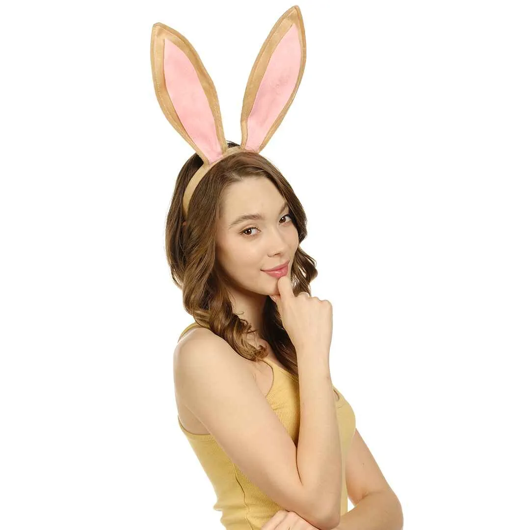 Bunny Ears Headband - Plush Easter Rabbit Ears- FUNCREDIBLE