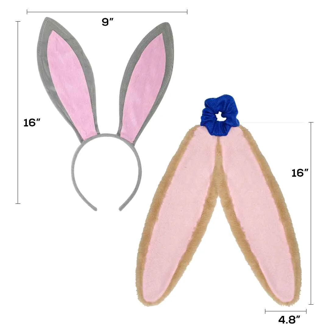 Bunny Ears Headband Set- Halloween Bunny Hairband and Headband ( Gray and Mellow ) - FUNCREDIBLE