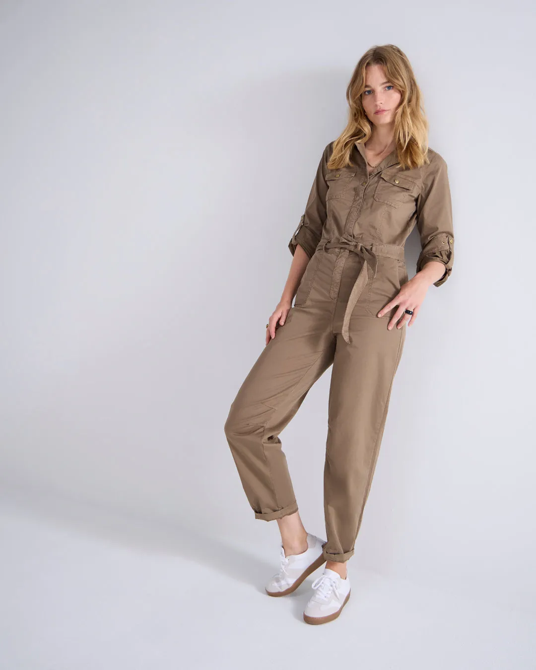 Butter Tencel Twill Jumpsuit in Olive