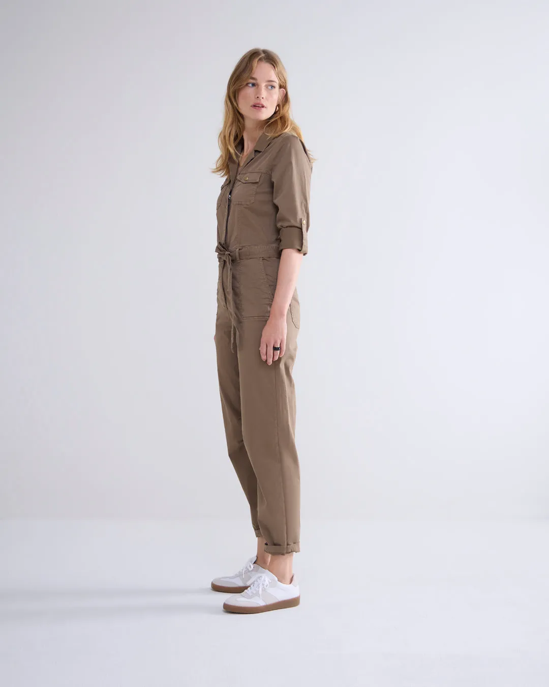 Butter Tencel Twill Jumpsuit in Olive