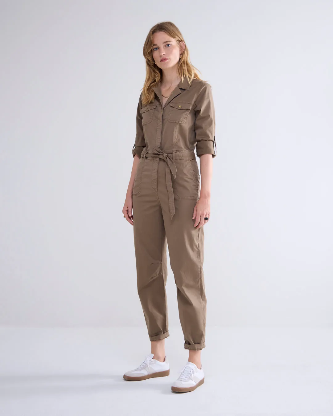 Butter Tencel Twill Jumpsuit in Olive