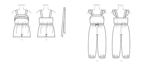 Butterick Child Romper, Jumpsuit and Sash B6907