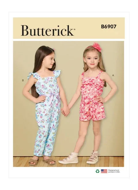 Butterick Child Romper, Jumpsuit and Sash B6907