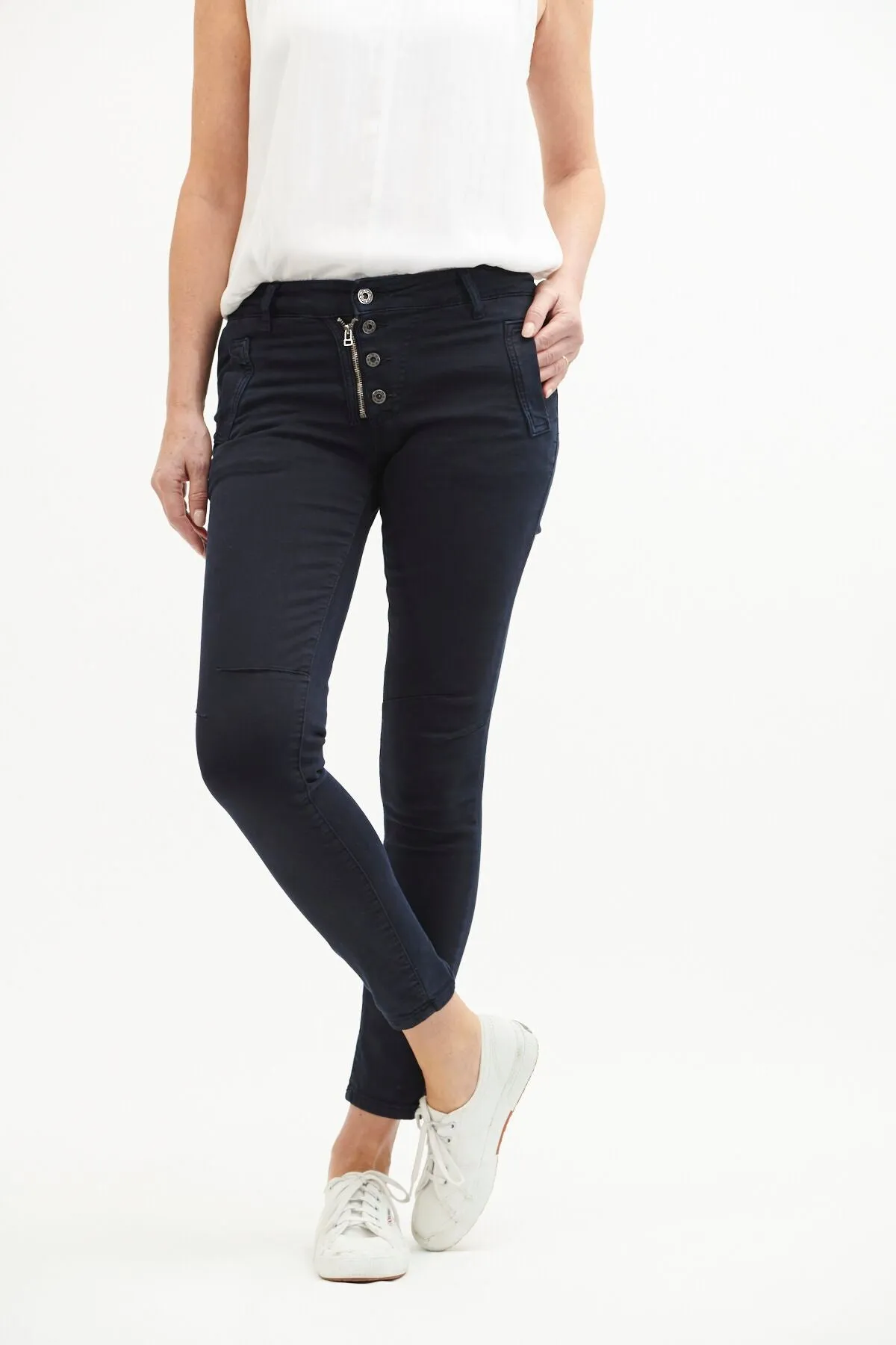 Button Jeans By Italian Star - Indigo