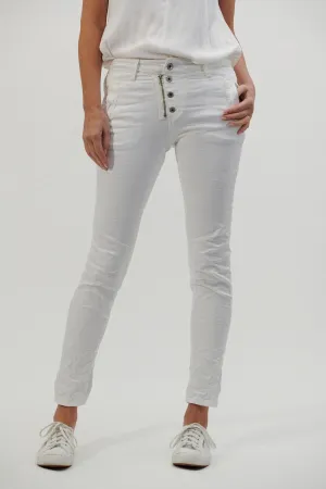 Button Jeans By Italian Star - White