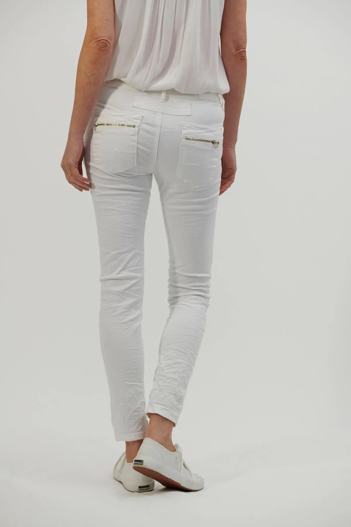 Button Jeans By Italian Star - White