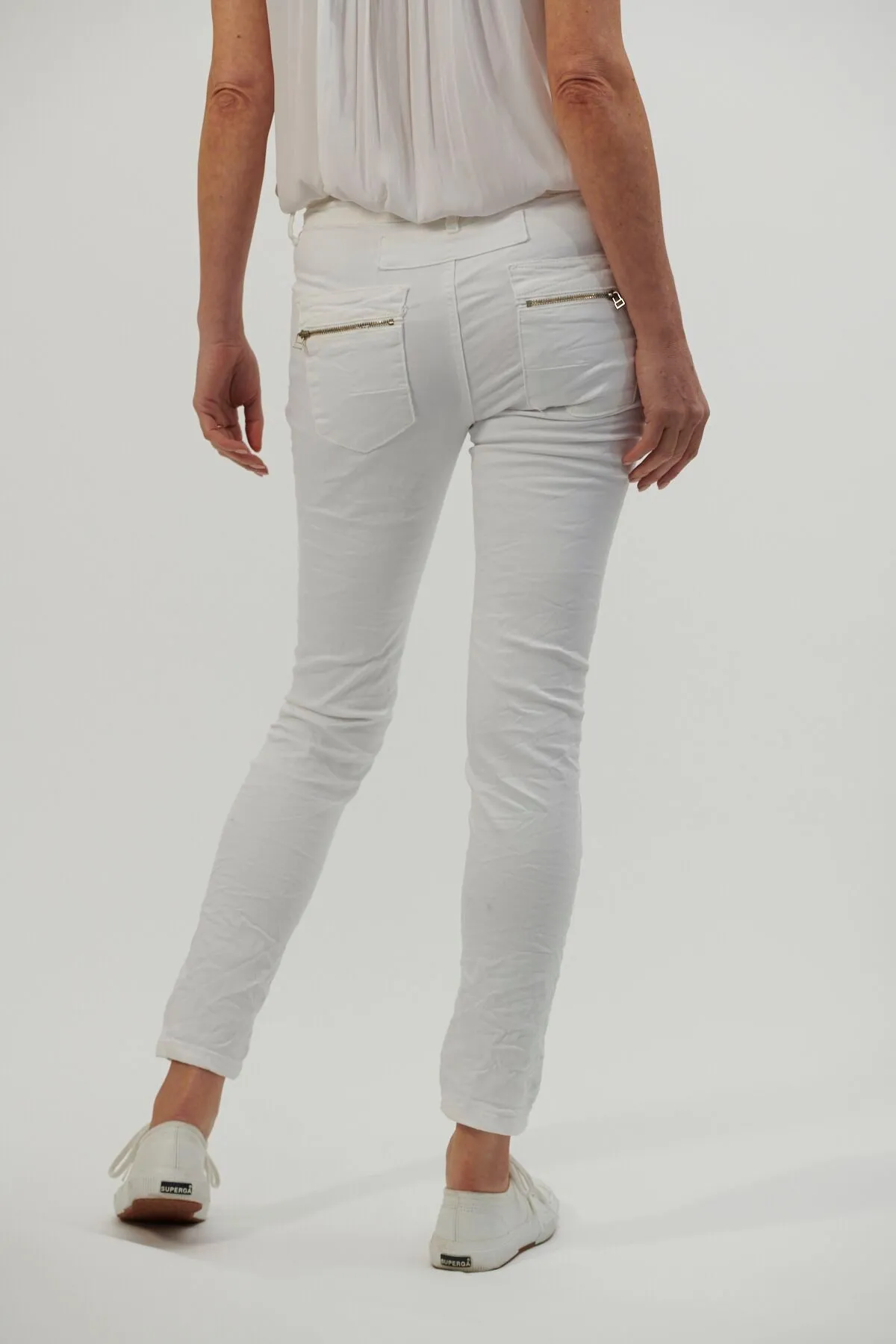 Button Jeans By Italian Star - White