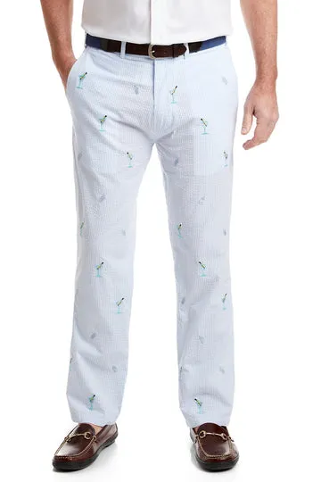 Castaway HARBOR PANT EMB - SEER W/MARTINI & SHAKER-BLUE