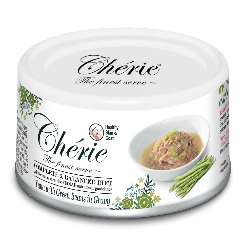 Cherie Cat Healthy Skin & Coat - Tuna with Green Beans in Gravy 80g