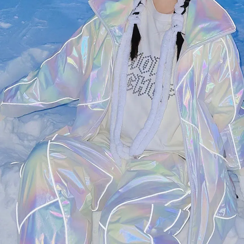 Chopchop Polar White Reflective Snowboarding Jacket & Pants