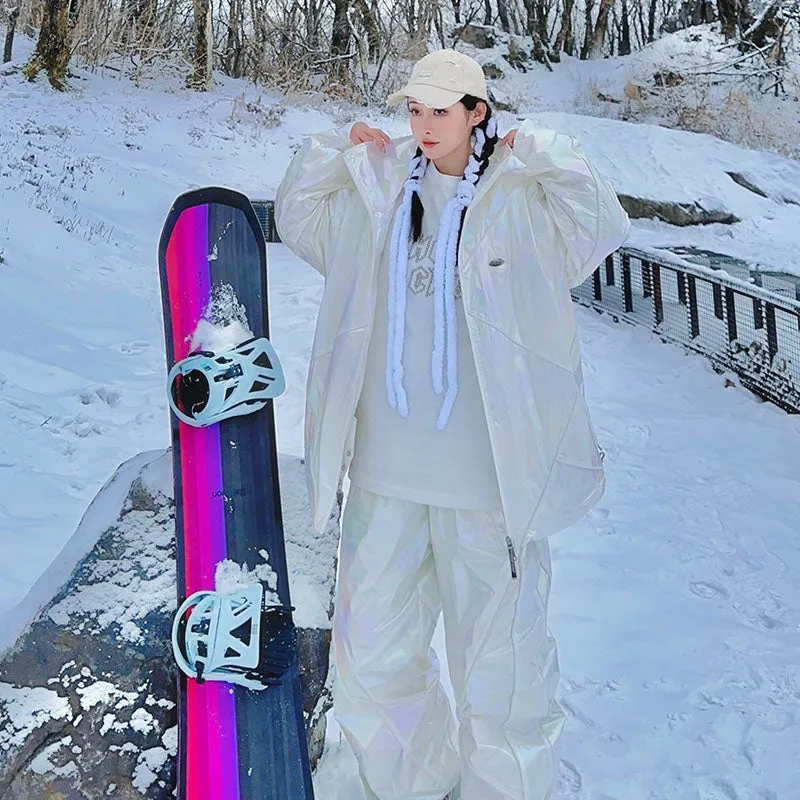 Chopchop Polar White Reflective Snowboarding Jacket & Pants