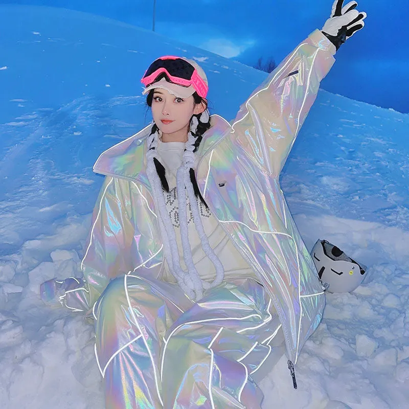 Chopchop Polar White Reflective Snowboarding Jacket & Pants